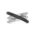 Anillo Argento plata con espinelas negras 0,46 quilates, SO14017-AGESP_V