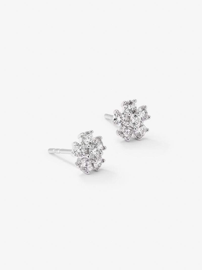 18kt white gold earrings with diamonds image number 2