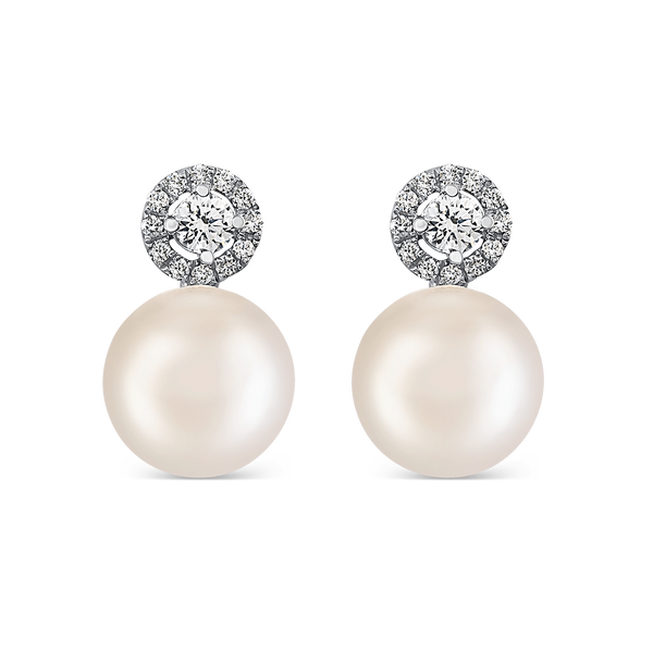 Pendientes de Perlas Australianas, oro blanco y diamantes de talla brillante, PE9002-00PD015_V