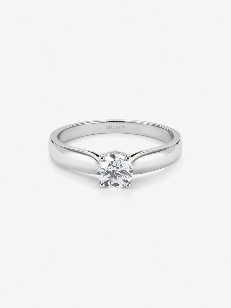 18K White Gold Commitment Ring with Diamond image number 2