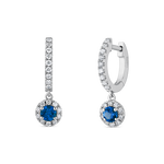 Pendientes de aro de oro blanco de 18kt con zafiro azul de 0,18cts y diamantes, PE7169-OBDZ3_V