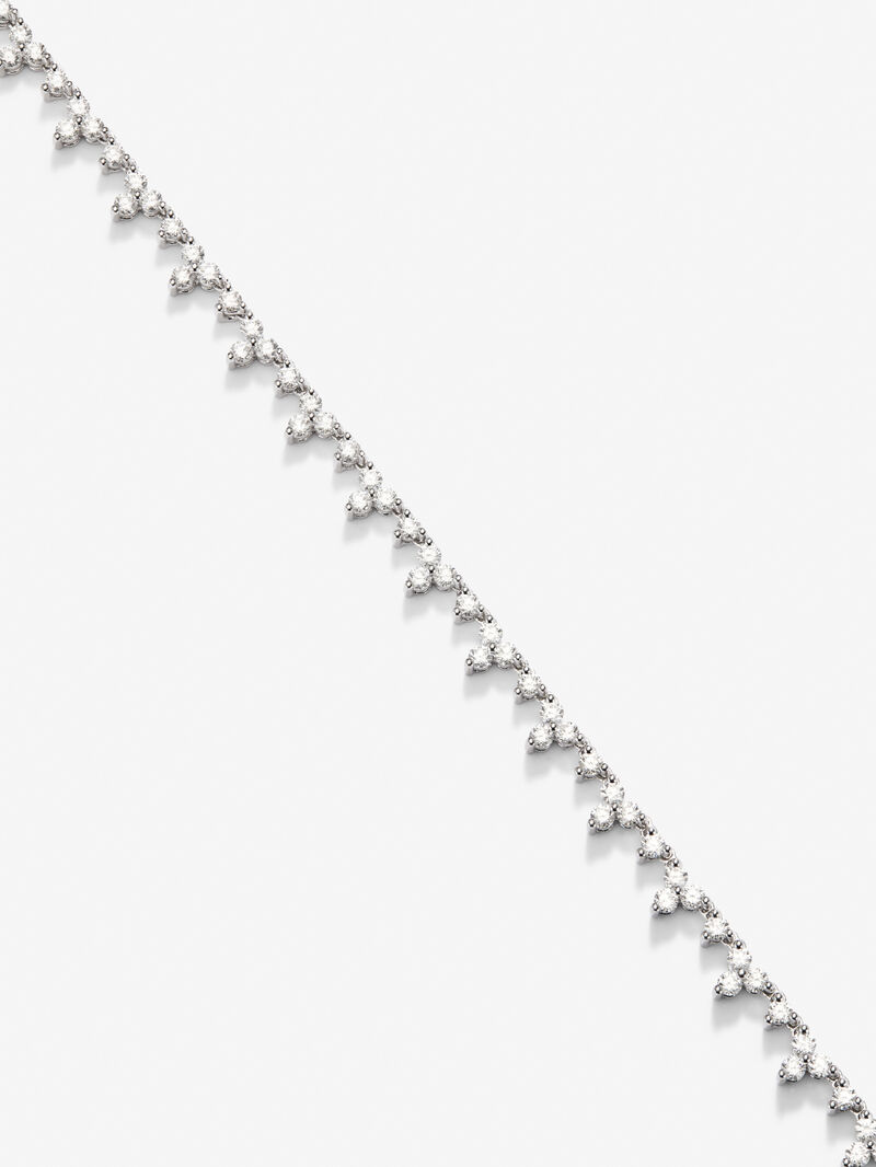 18K White Gold Rivière Collar with Blue Zafiros in Bright Size 1.7 CTS and White Diamonds in Bright Size of 3.97 CTS image number 2