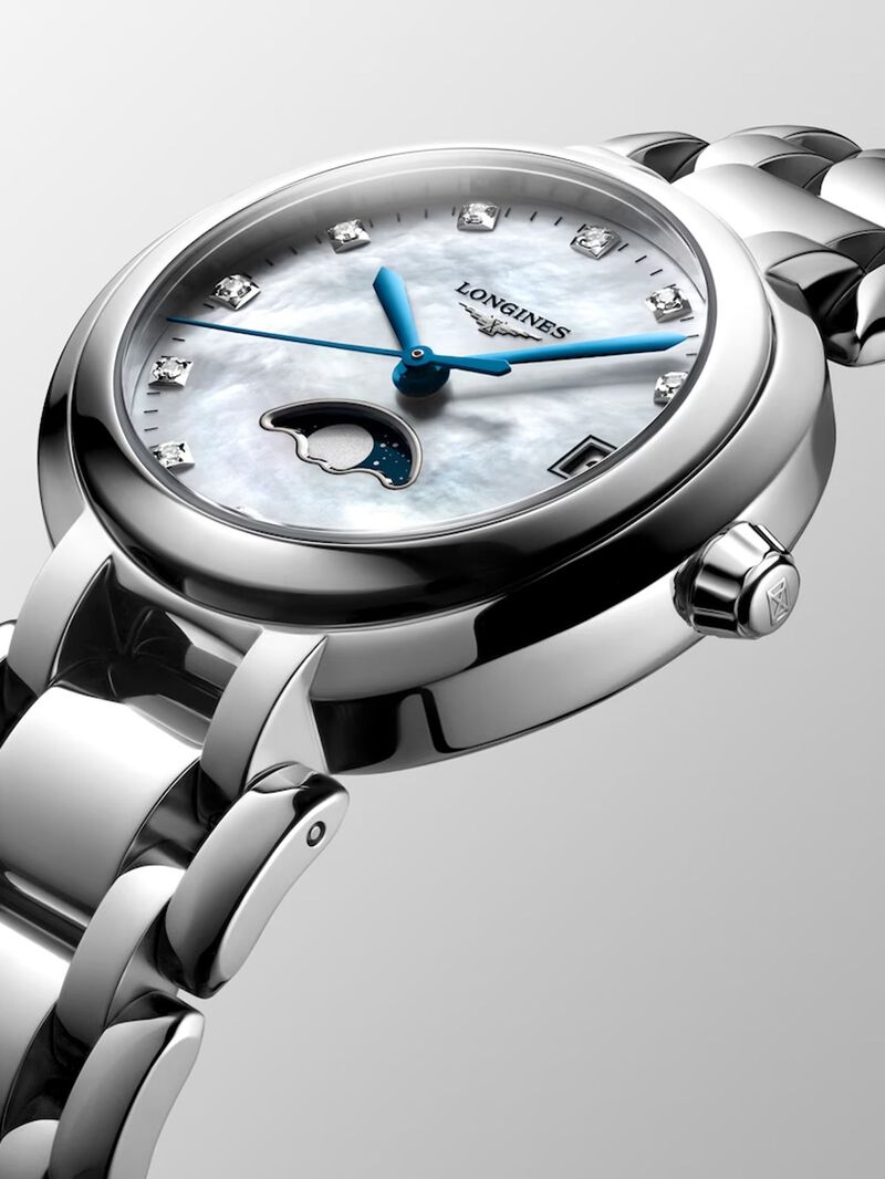 Longines Primaluna stainless steel watch with sapphire crystal, diamond indexes and automatic movement image number 1