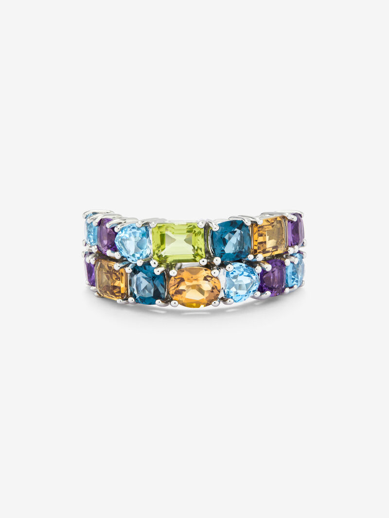 Half Double Alliance of 925 silver with multicolored gems image number 2