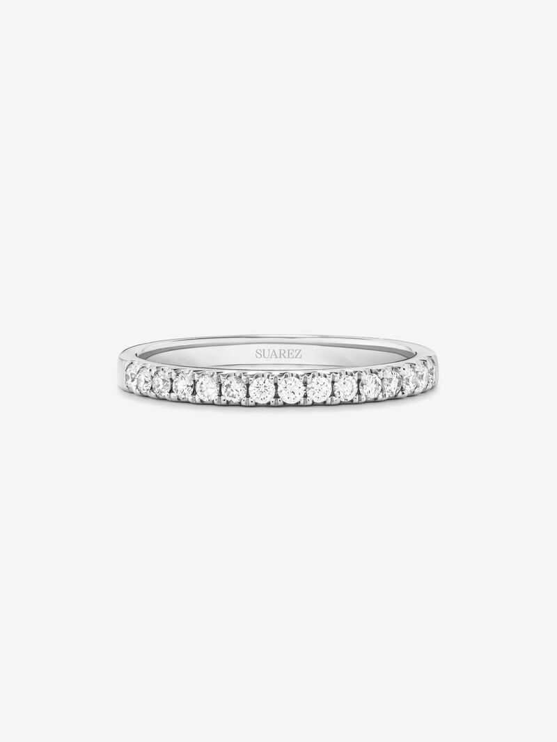 Half-eternity engagement ring, 18K white gold with claw-set diamonds of 0.25ct. image number 2