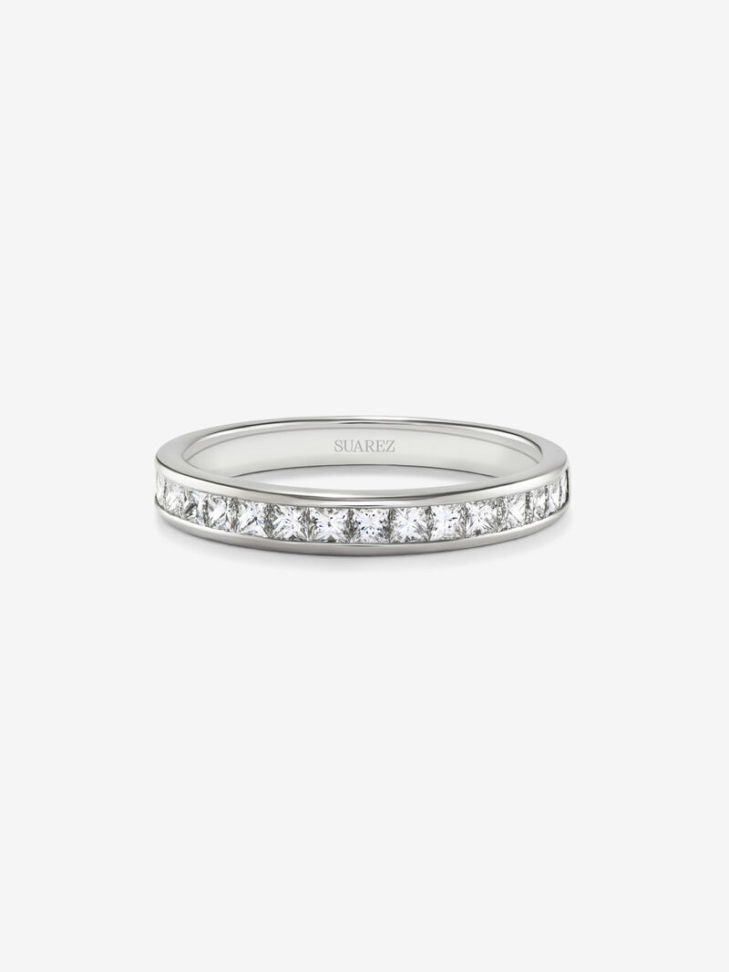 Half ring in 18K white gold with 20 princess-cut diamonds with a total of 0.62 cts image number 2