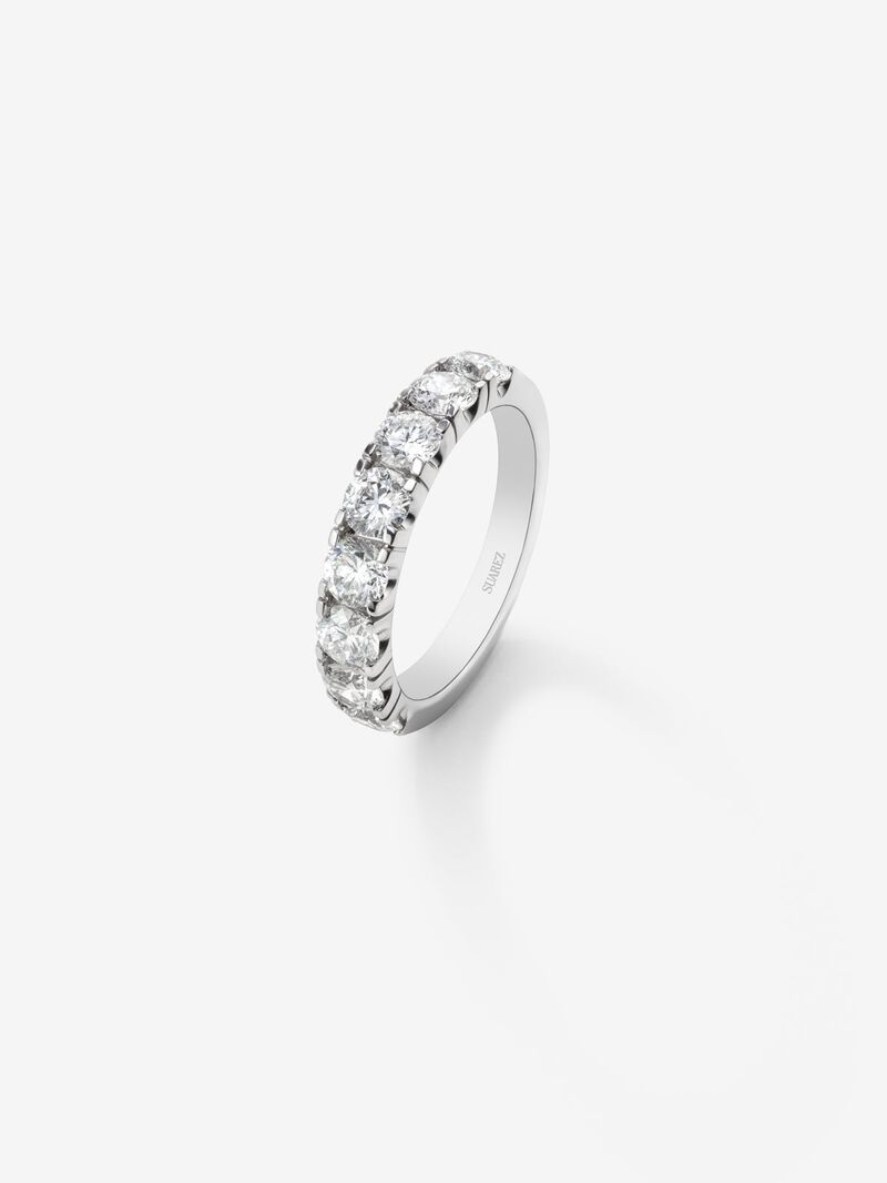 Half ring in 18K white gold with 8 brilliant-cut diamonds with a total of 1.23 cts image number 0