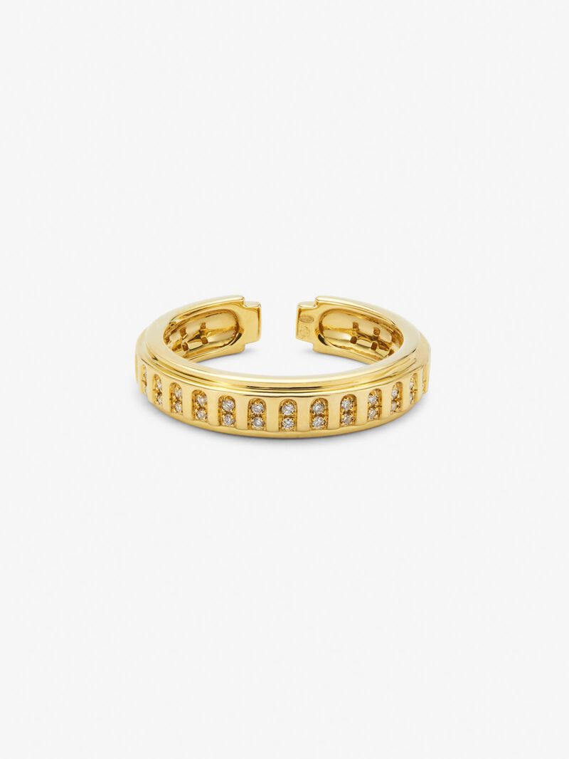 18K yellow gold ring with 50 brilliant-cut diamonds with a total of 0.18 cts image number 4