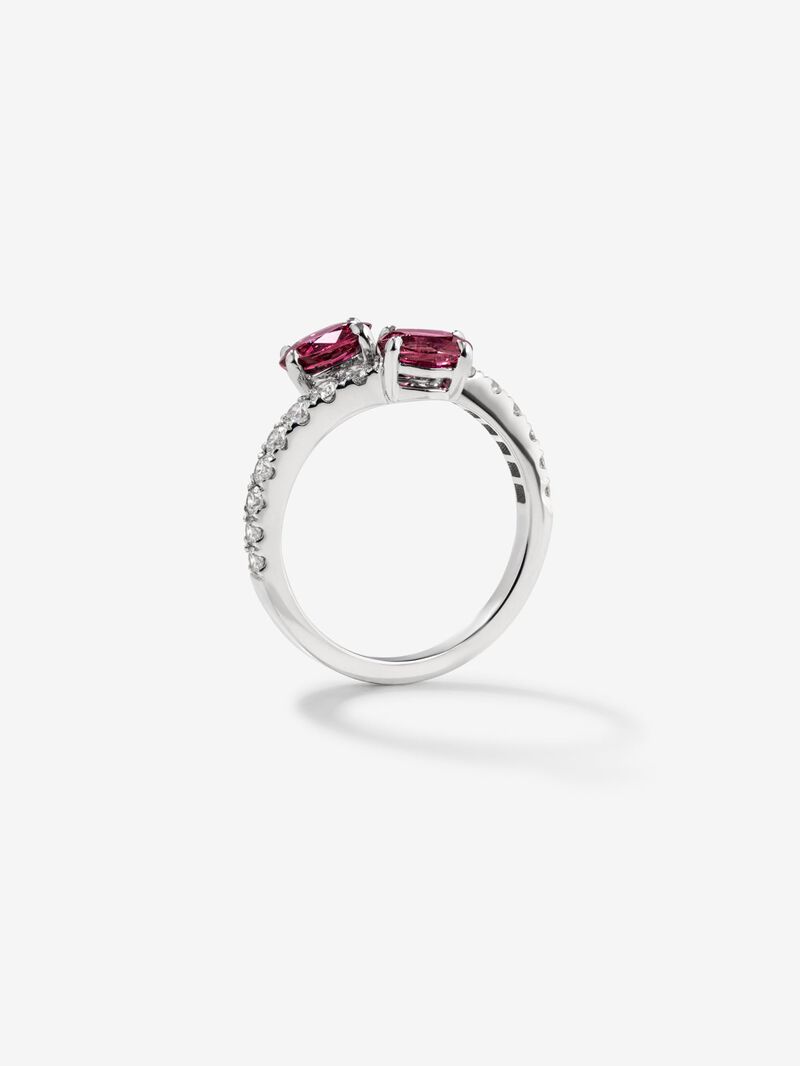 You and I 18k White Gold Ring with 1.38 cts and white diamonds in 0.45 cts image number 4