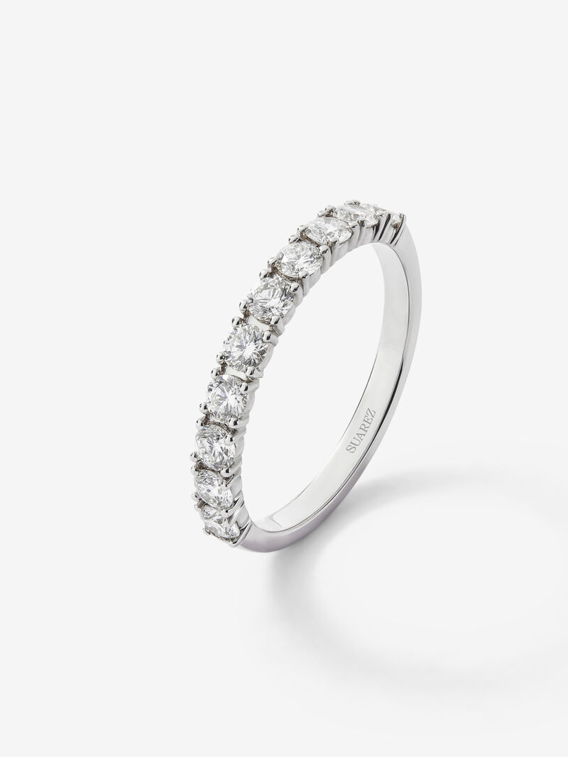 Half ring in 18K white gold with 10 brilliant-cut diamonds with a total of 0.74 cts image number 0