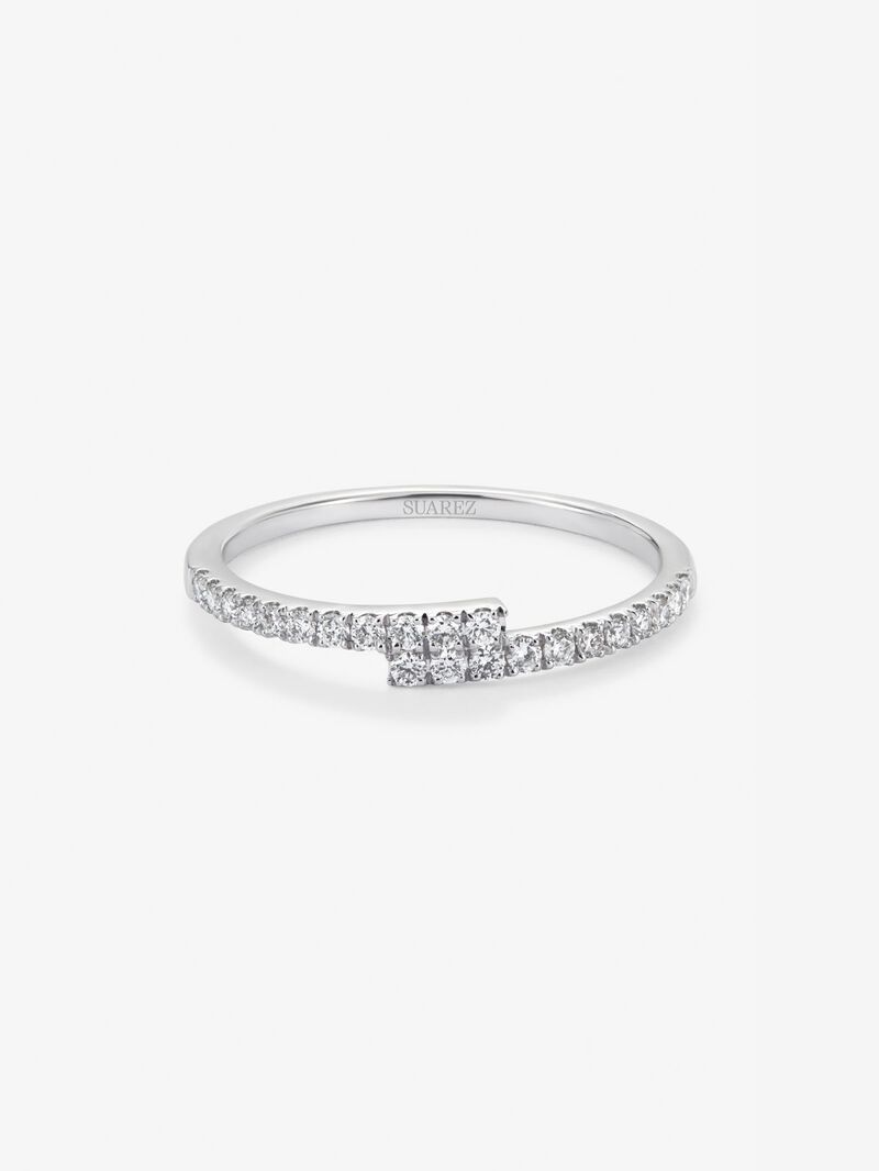 You and me ring in 18K white gold with 22 brilliant-cut diamonds with a total of 0.18 cts image number 2