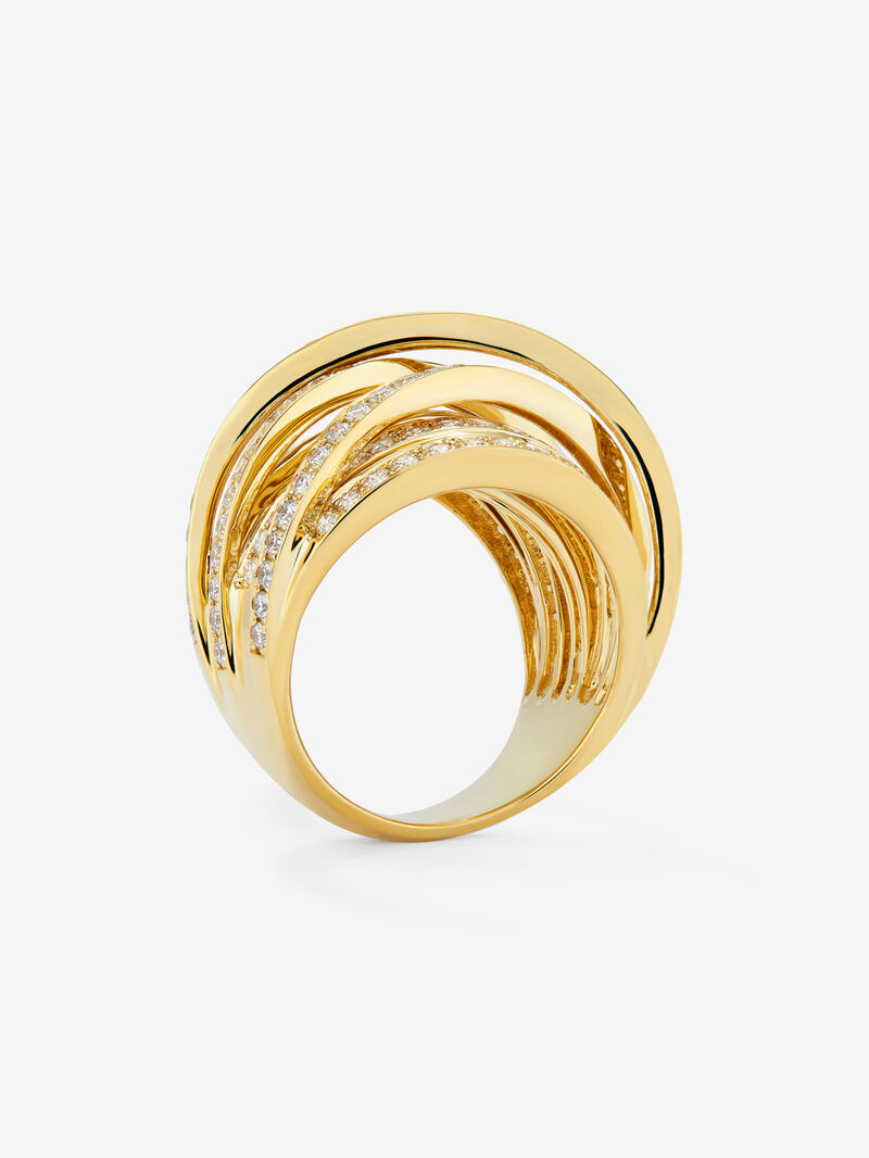18K yellow gold multi-arm ring with 185 brilliant-cut diamonds with a total of 2.62 cts image number 4