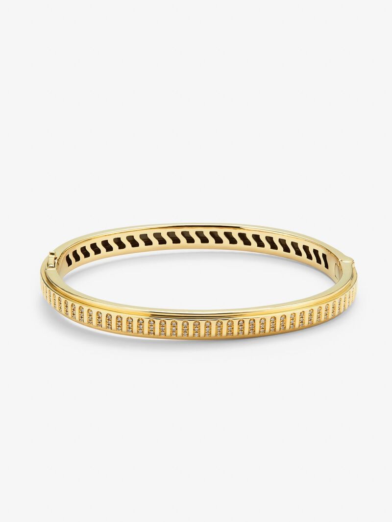 Rigid 18K yellow gold bracelet with 123 brilliant-cut diamonds with a total of 0.3 cts image number 0
