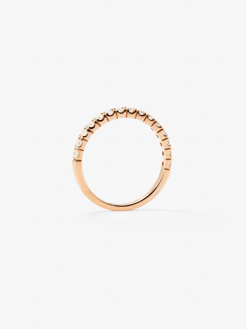 Half ring in 18K rose gold with 15 brilliant-cut diamonds with a total of 0.3 cts image number 6