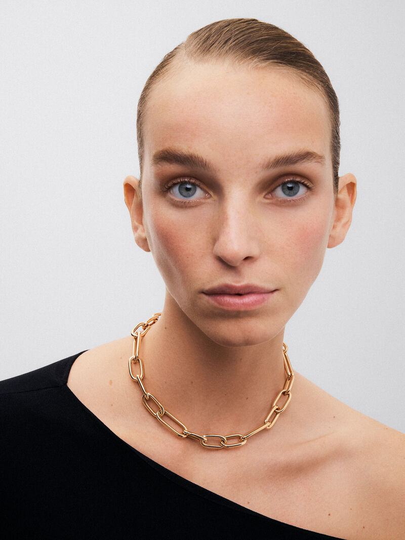 Extra Large Link Necklace in 18K Yellow Gold image number 3