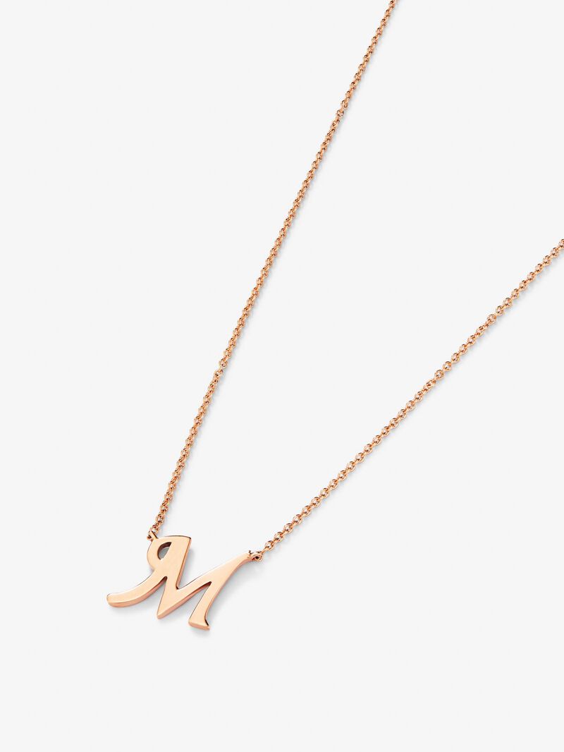 18K rose gold pendant with letter M image number 2