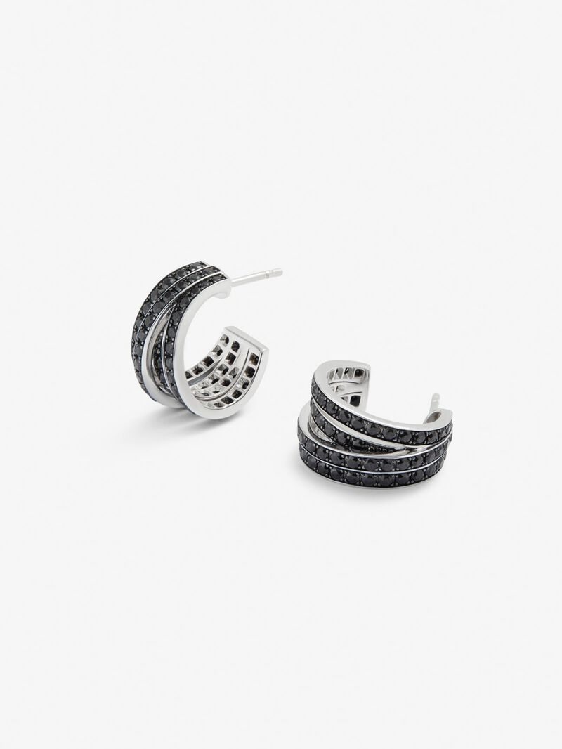 925 silver earrings with black spinels image number 2