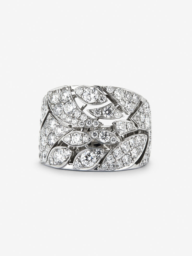 18K white gold ring with 92 brilliant-cut diamonds with a total of 3.1 cts image number 2