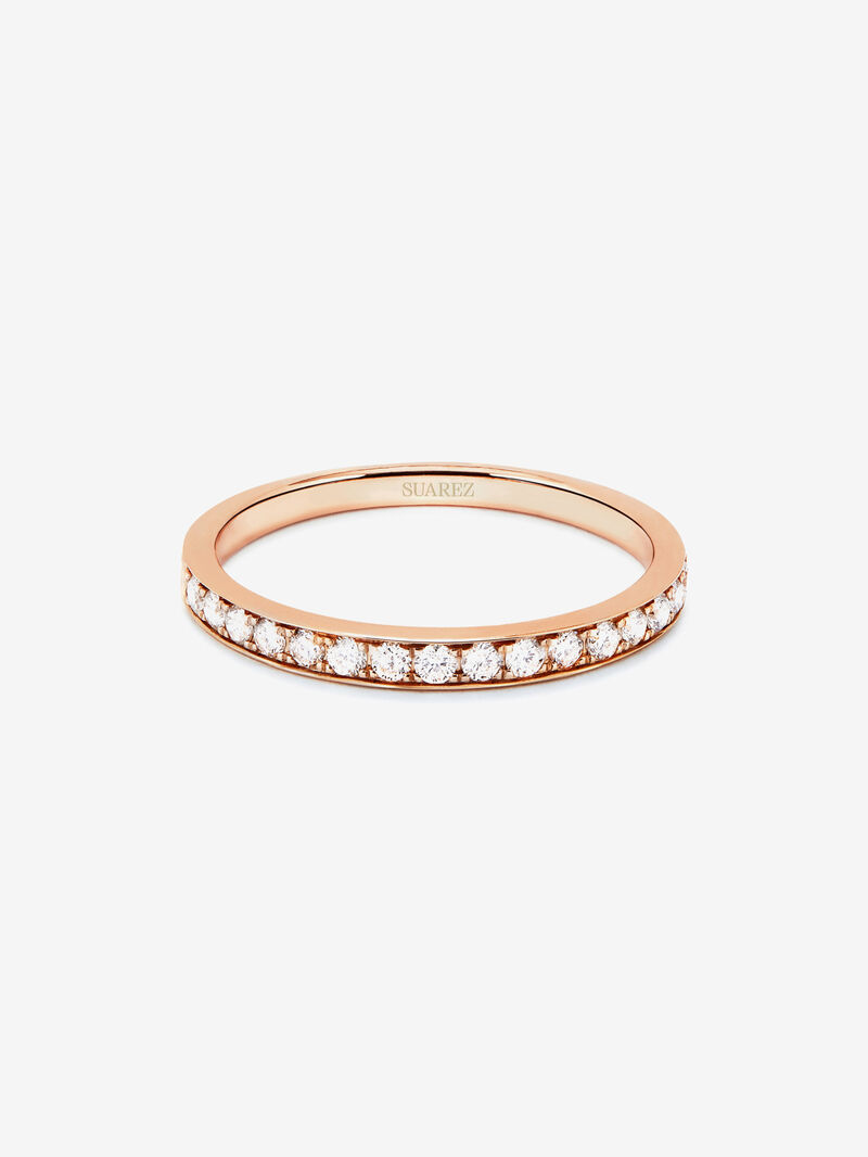 Half ring in 18K rose gold with 16 brilliant-cut diamonds with a total of 0.23 cts image number 2