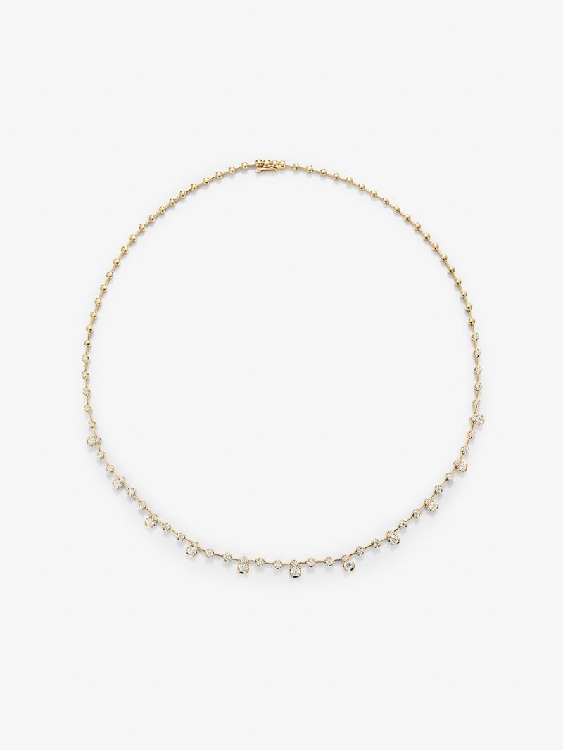 18K yellow gold necklace with 62 brilliant-cut diamonds with a total of 2.61 cts image number 0