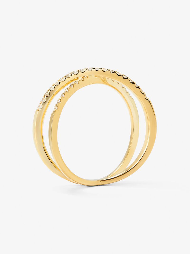 18K yellow gold cross ring with 33 brilliant-cut diamonds with a total of 0.2 cts image number 4