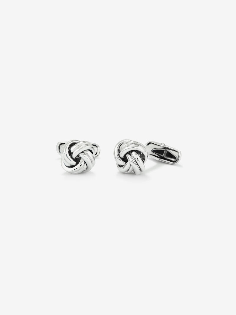 Knot-shaped 925 silver cufflinks image number 0