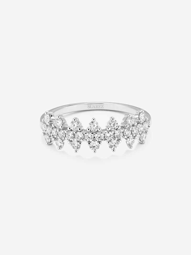 18K white gold ring with 28 brilliant-cut diamonds with a total of 0.59 cts image number 2