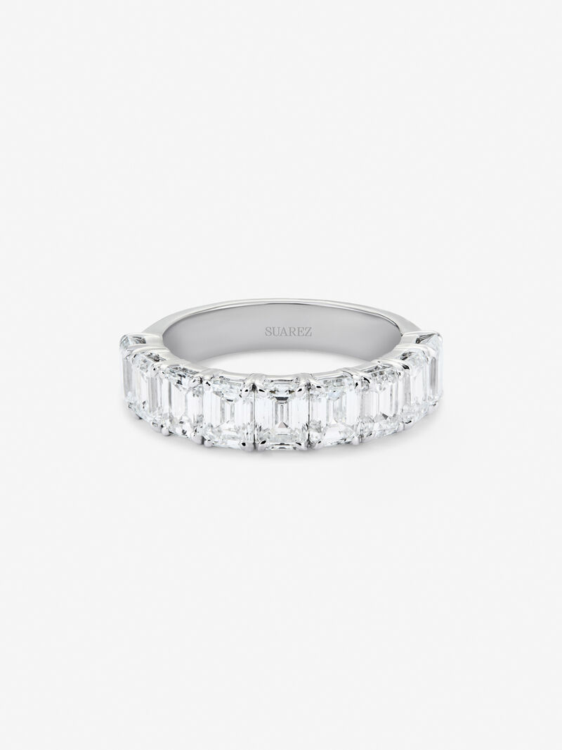 Half ring in 18K rose gold with 10 emerald-cut diamonds with a total of 3.15 cts image number 2