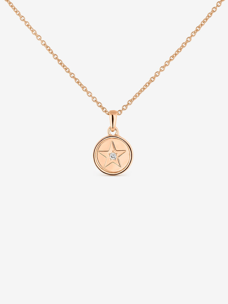 18kt rose gold pendant with diamonds image number 2