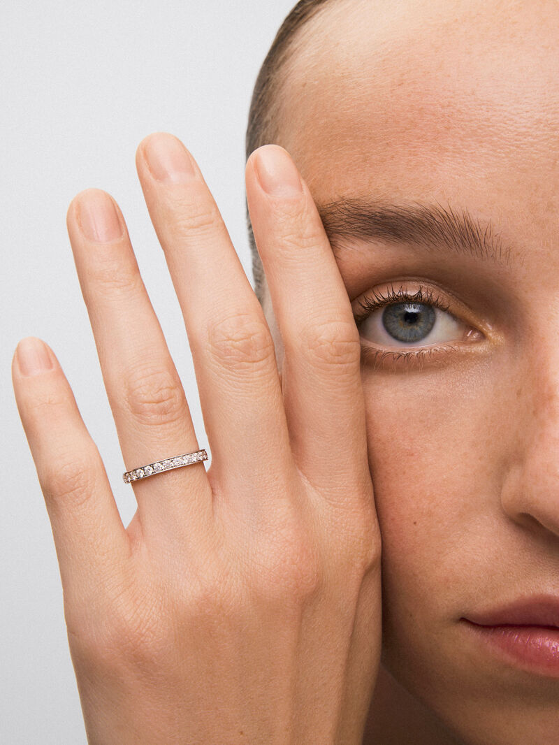 18K White Gold Commitment Alliance ring with diamonds image number 3