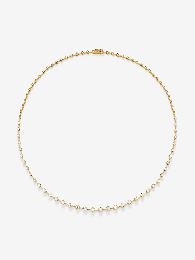 18K yellow gold necklace with 39 brilliant-cut diamonds with a total of 2 cts image number 0