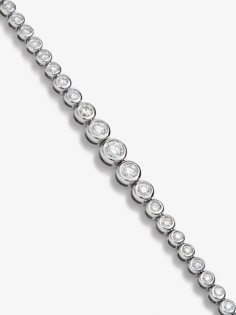 18K white gold rivière necklace with 128 brilliant-cut diamonds with a total of 3.2 cts image number 2