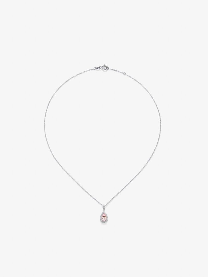 White gold pendant with morganite image number 0