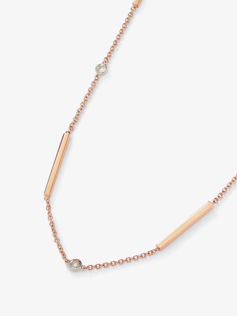 Gargantilla necklace with 18k rose gold bars and diamonds image number 2
