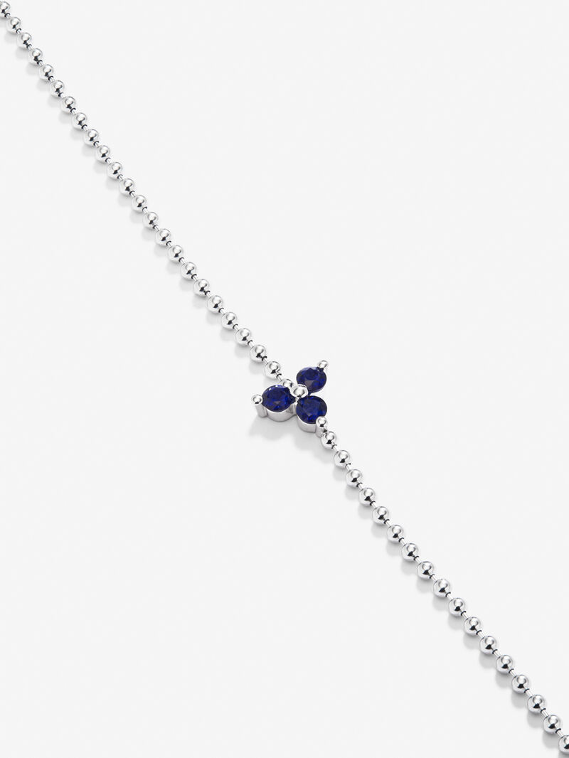18K white gold bracelet with blue sapphire in 0.38 cts image number 2
