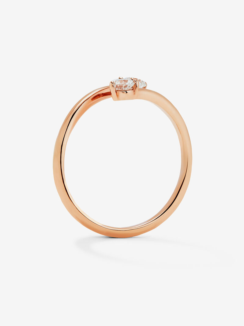 You and me ring in 18K rose gold with 2 brilliant-cut diamonds with a total of 0.26 cts image number 4