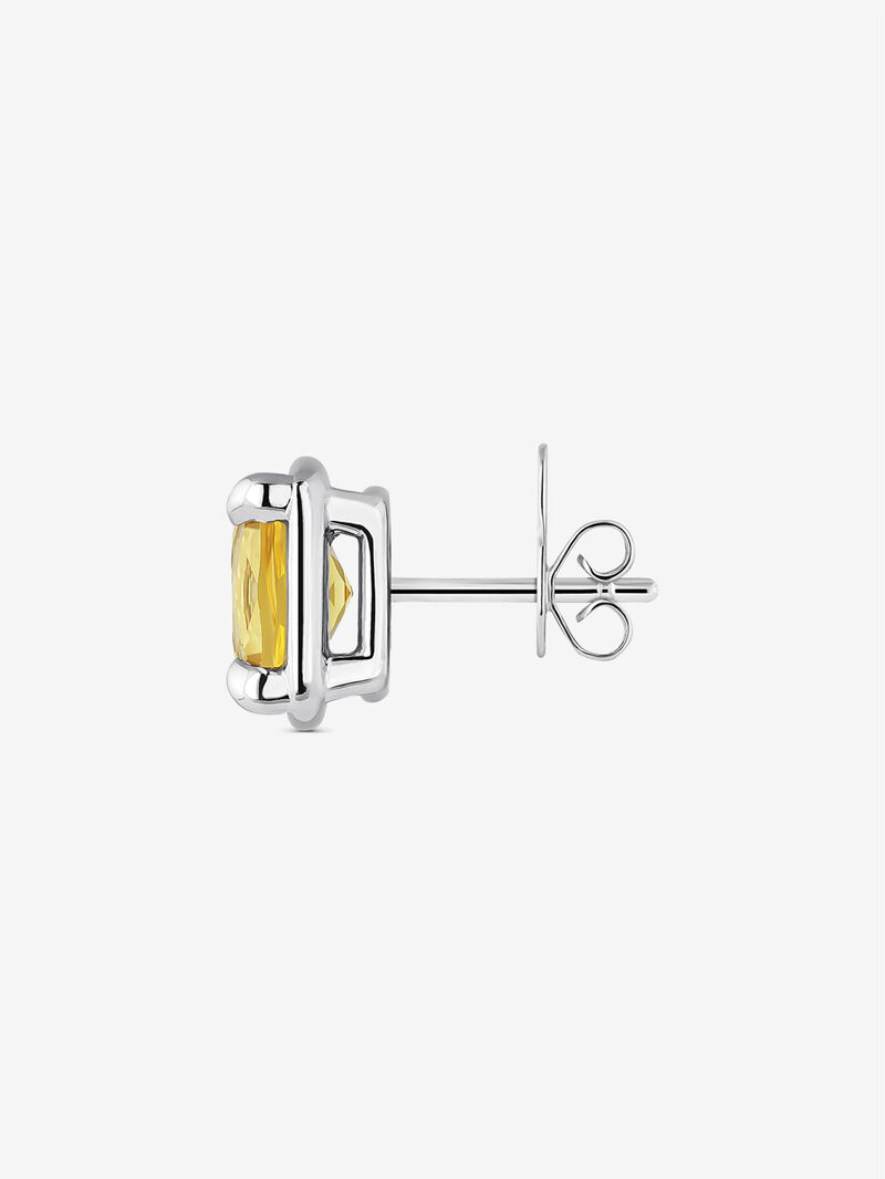 925 silver earrings with two cushion-cut citrine quartz image number 1