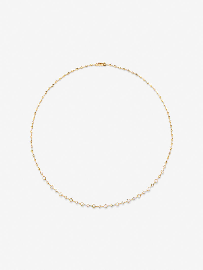 18K Yellow Gold Riviere Choker Necklace with Diamonds image number 2