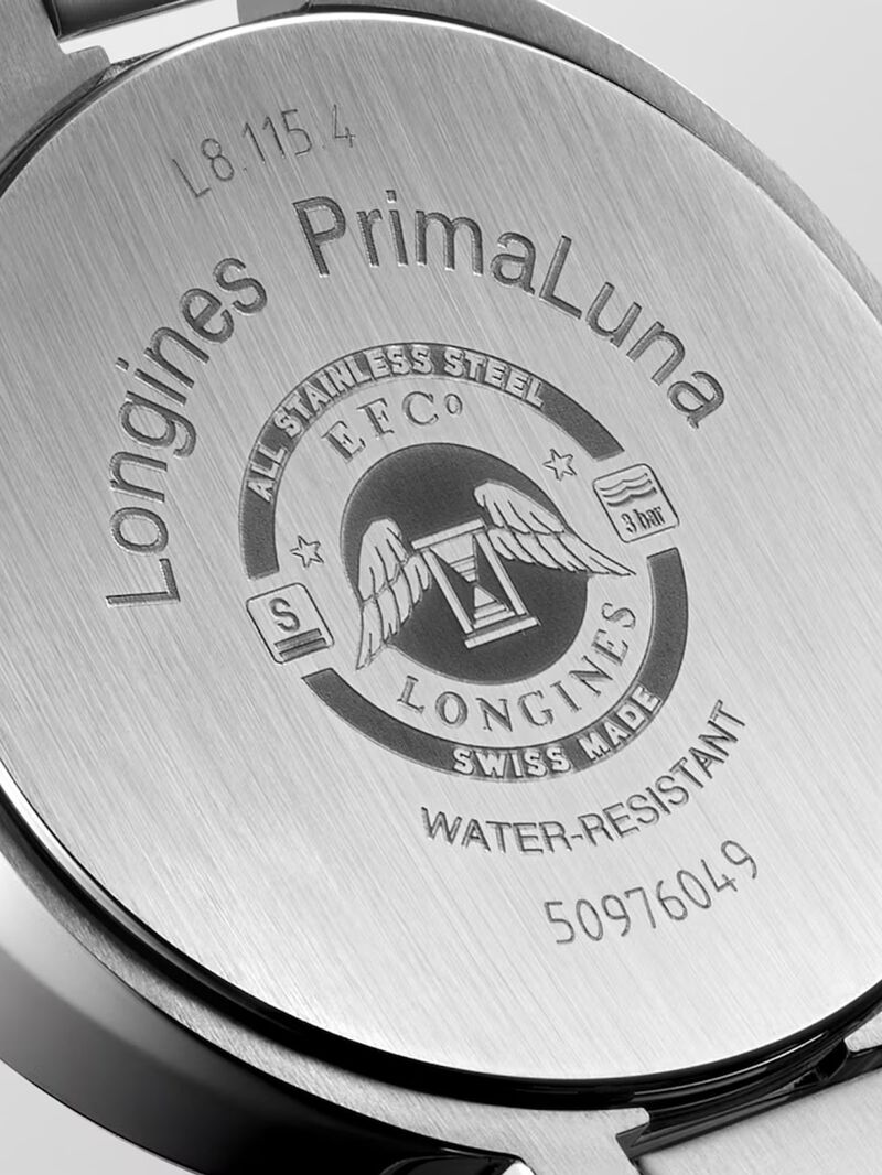 Longines Primaluna stainless steel watch with sapphire crystal, diamond indexes and automatic movement image number 4