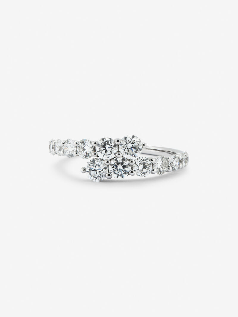 You and I of 18K White Gold with White Diamonds in Bright Size of 1.15 CTS image number 2