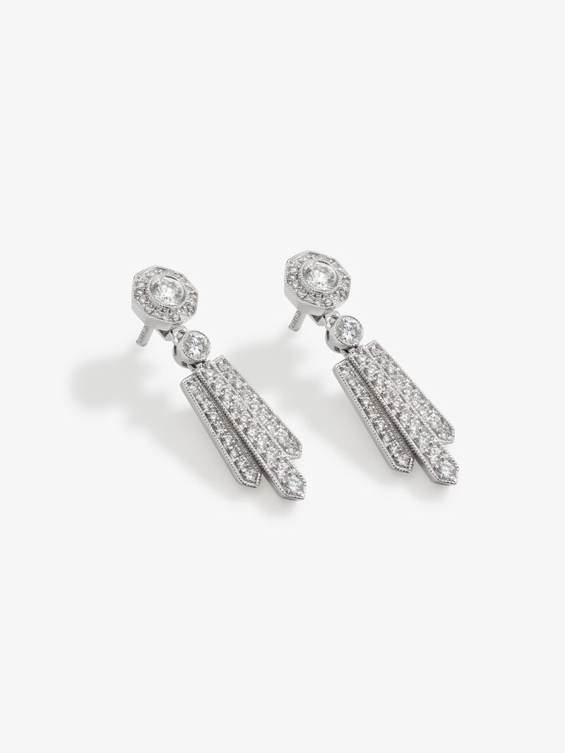 White gold earrings with diamonds image number 2