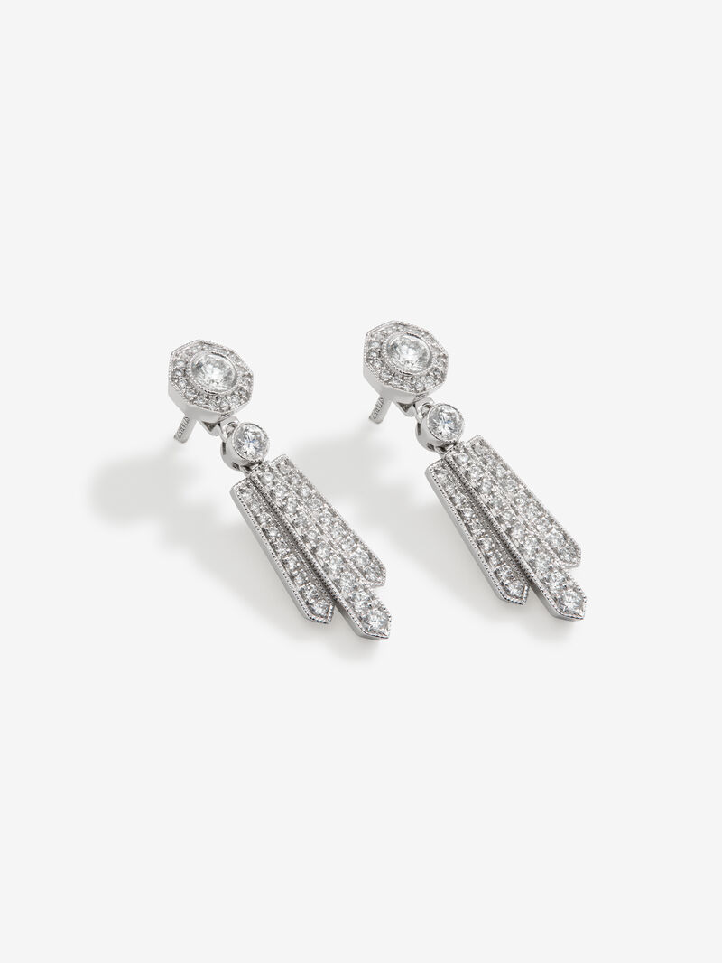 White gold earrings with diamonds image number 2