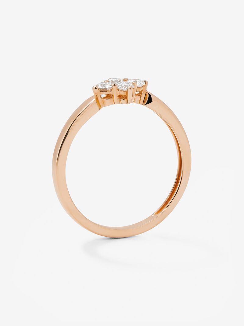 18K rose gold ring with 4 brilliant-cut diamonds with a total of 0.25 cts image number 4
