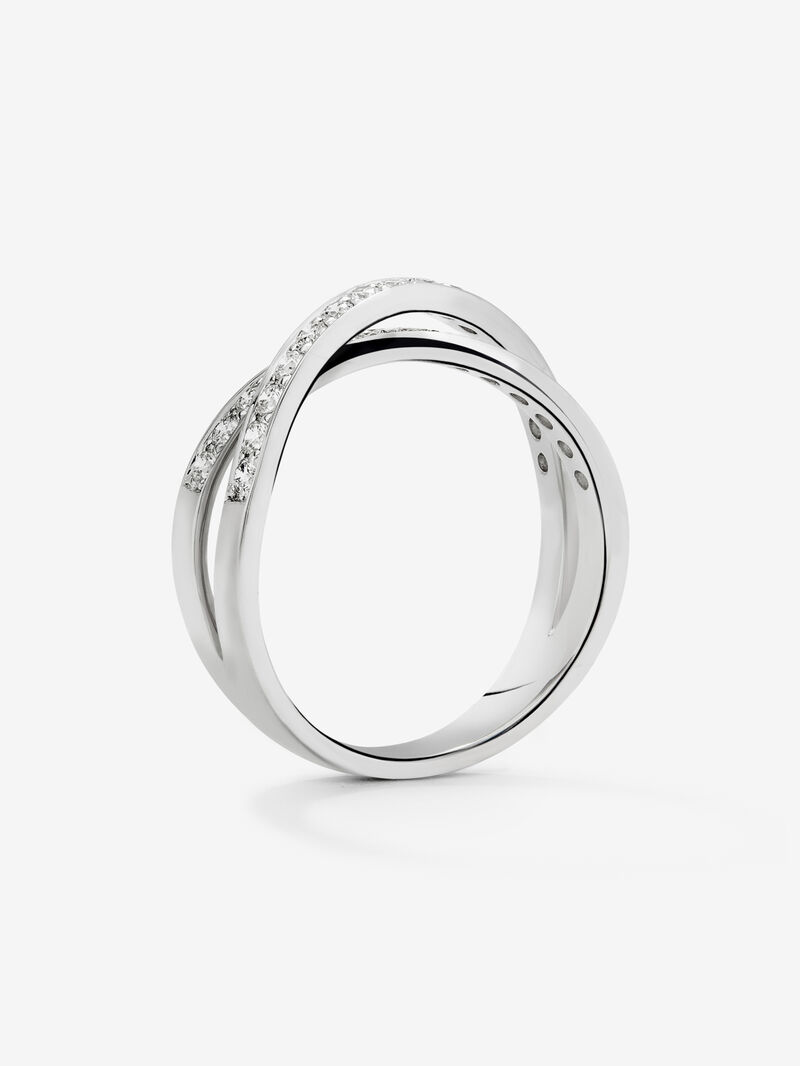 18K white gold cross ring with 30 brilliant-cut diamonds with a total of 0.48 cts image number 4