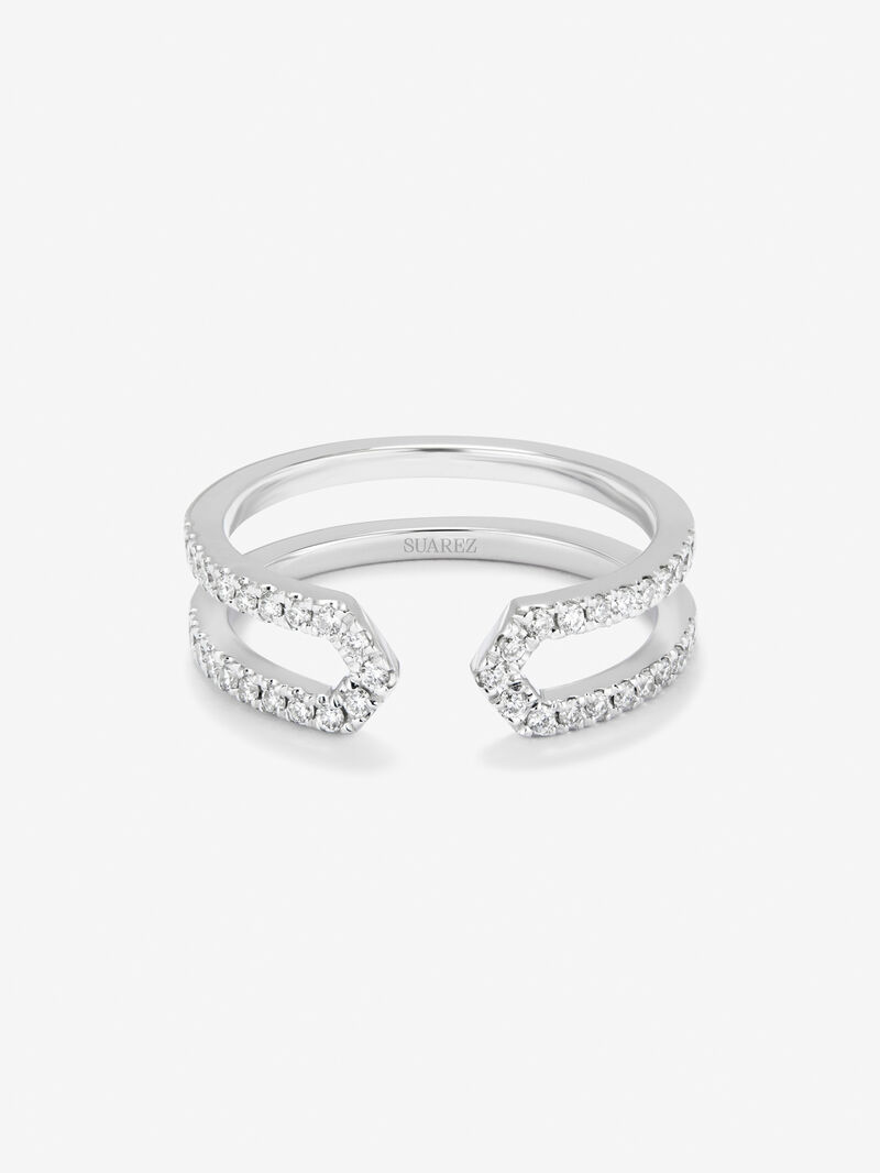 18K white gold ring with 40 brilliant-cut diamonds with a total of 0.32 cts image number 2