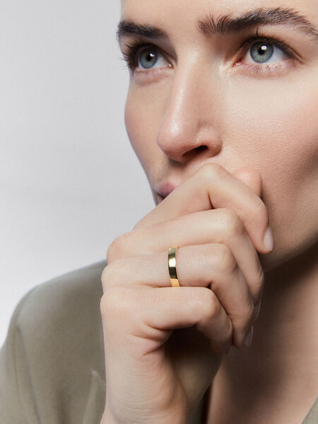 Alianza de boda de oro amarillo de 18kt de 3,15 mm, AL8020-OAT1