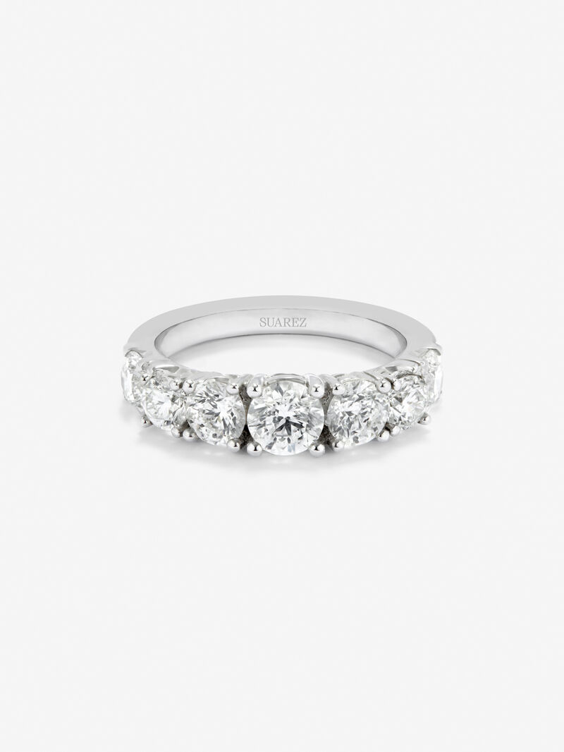 Half ring in 18K white gold with 7 brilliant-cut diamonds with a total of 1.77 cts image number 2