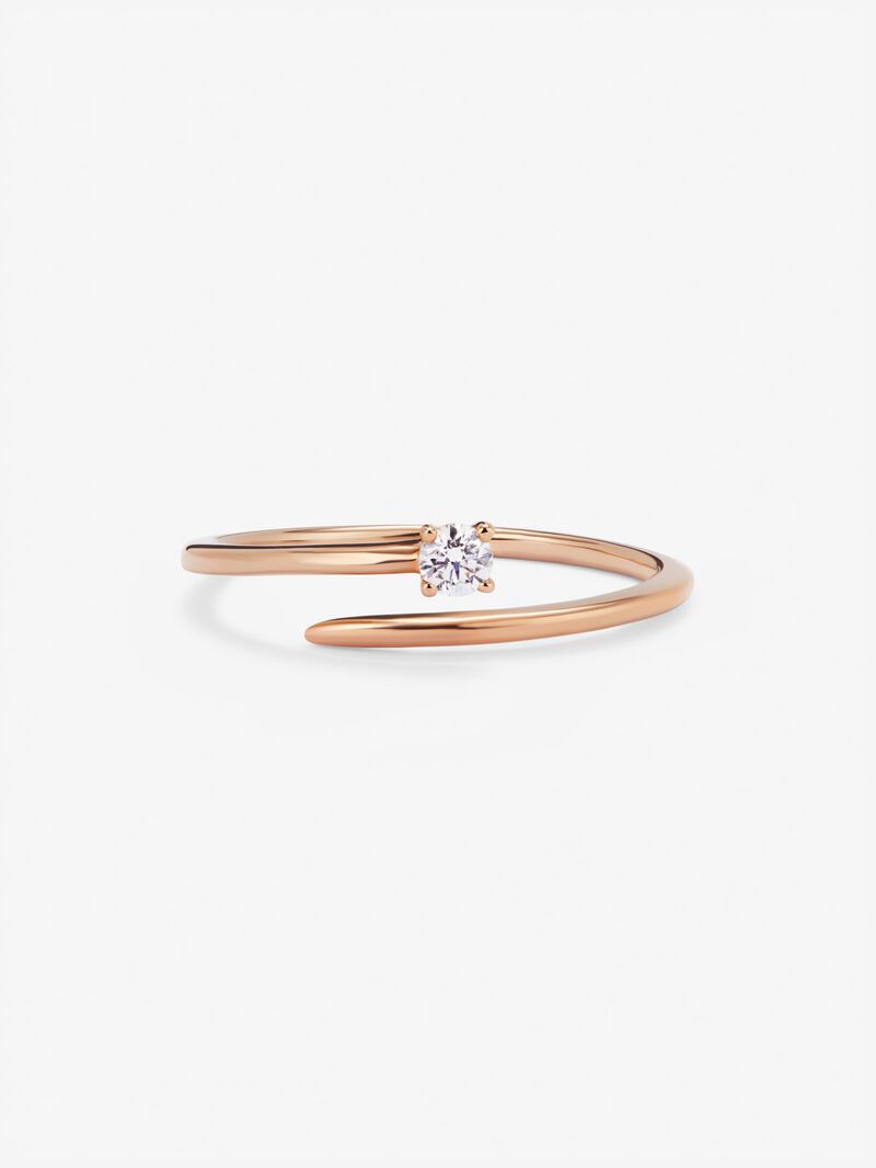 You and I 18k rose gold ring with white diamond in bright size image number 2