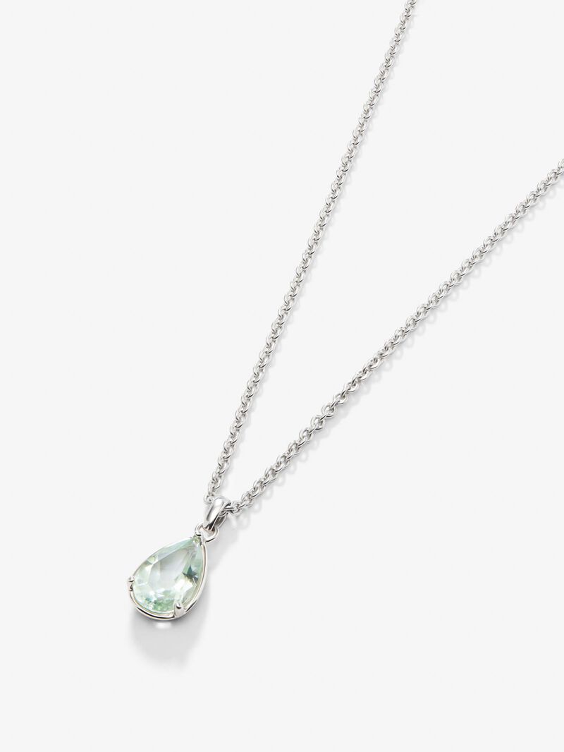 925 silver chain pendant with green amethyst image number 2