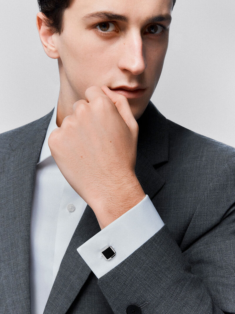 925 Silver and Onyx Cufflinks image number 1